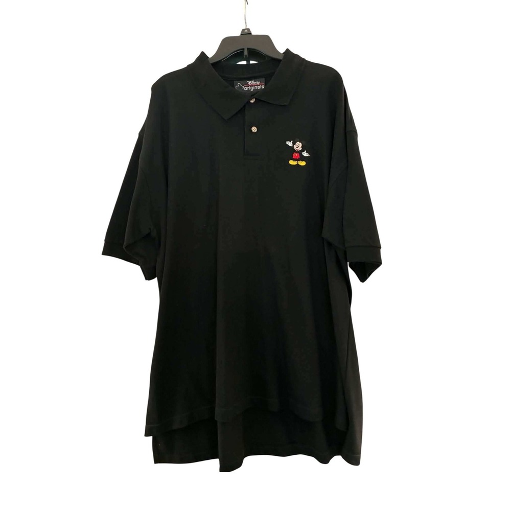 Disney Originals Polo Mens XXL Black Mickey Mouse Made USA Theme Parks NWOT